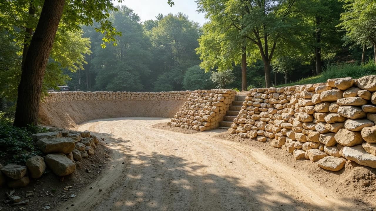 Accès forestier et mur de soutènement : un chantier à part