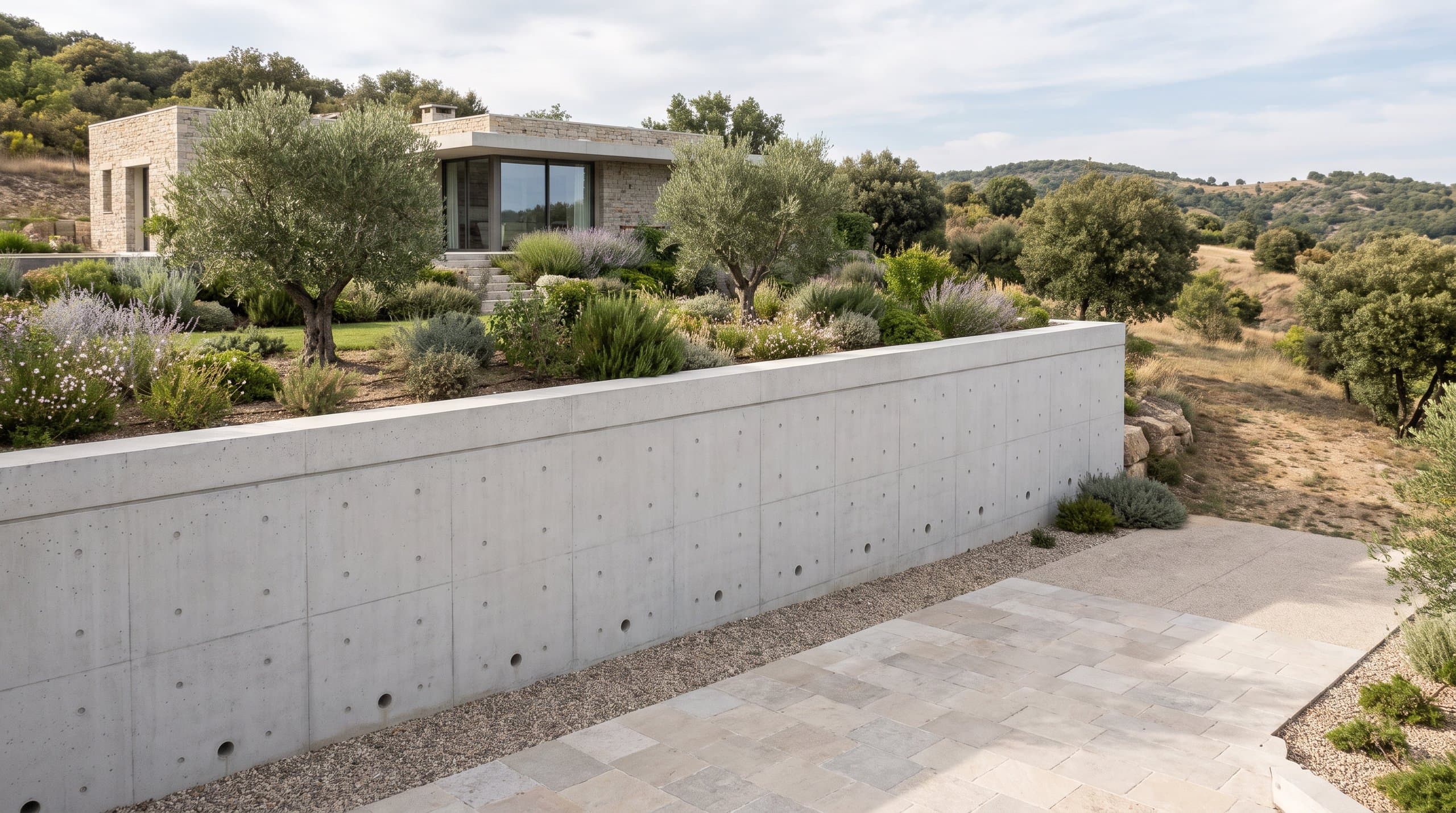 Béton banché pour un mur de soutènement : atouts et limites
