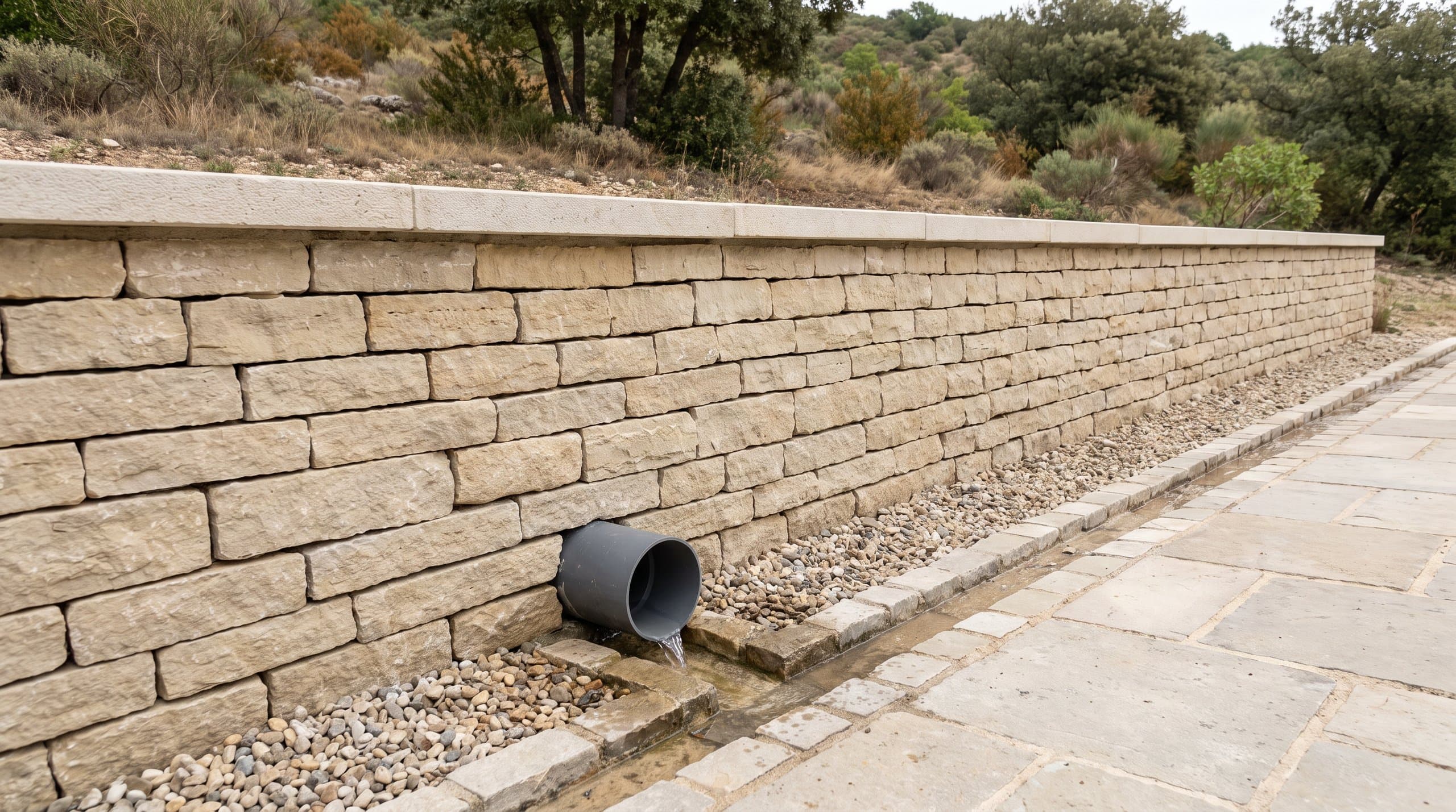 Le drain de pied de mur : un rôle distinct de la barbacane