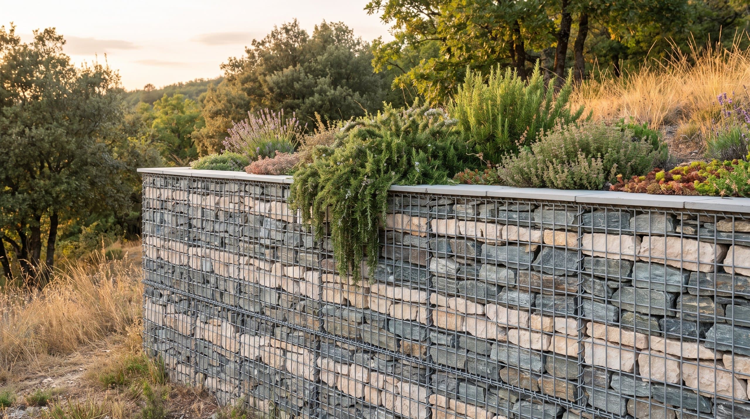 Gabions végétalisés : s'intégrer à un coteau ardéchois