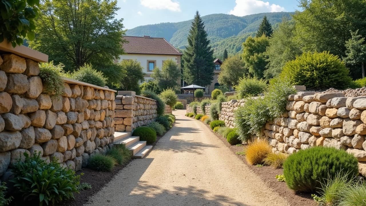 Mur de soutènement et châtaigneraie : les racines