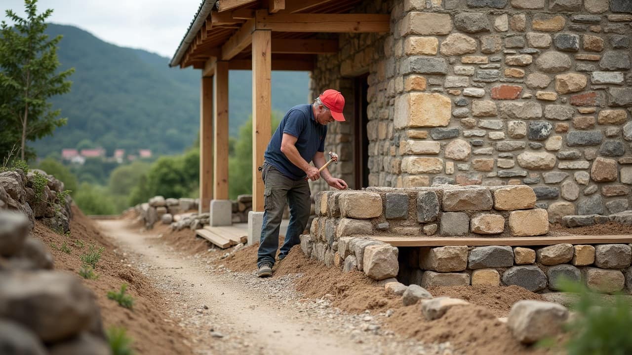 Parement en pierre du pays : fondre un mur neuf dans le bâti