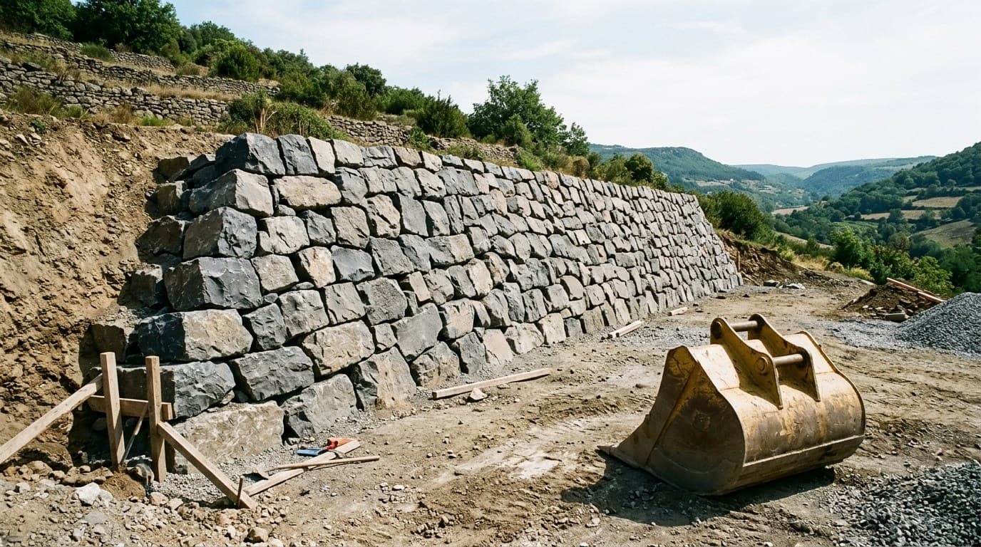 Enrochement de talus à Annonay et en Ardèche