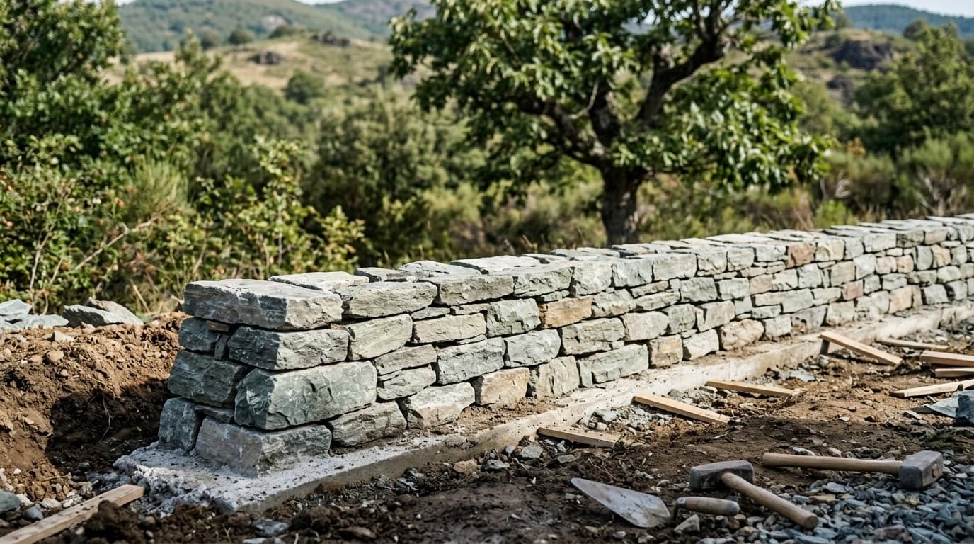 Mur de soutènement et enrochement à Aubenas, du bassin aux coteaux périphériques