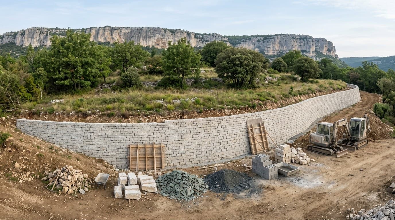 Bourg-Saint-Andéol, construire au pied d'une falaise calcaire du Bas-Vivarais