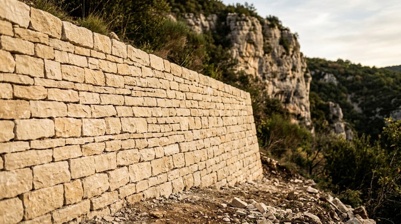 Falaise calcaire surplombant le vieux bourg de Bourg-Saint-Andéol