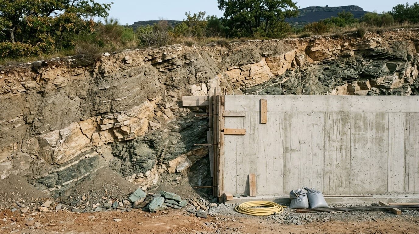 Coteau boisé au-dessus de La Voulte-sur-Rhône, ancien site d'exploitation minière