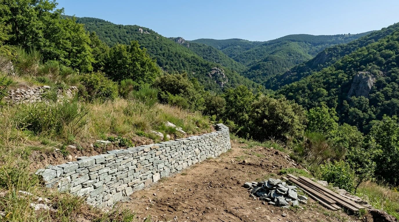 Collines granitiques boisées du Haut-Vivarais autour du Cheylard